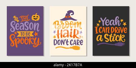 Set of hand drawn funny sayings for kitchen or restaurant poster Stock  Vector