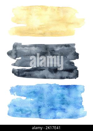Set of watercolor blue beige stains. Illustration for your design Stock ...