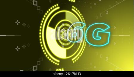 Image of 6g text over scope scanning Stock Photo