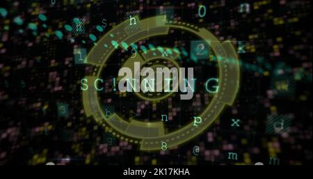 Image of scope scanning and data processing over moving columns Stock Photo
