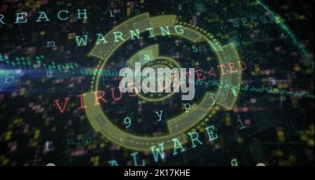 Image of scope scanning and data processing over moving columns Stock Photo