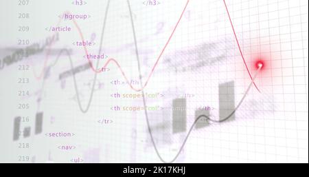 Image of data processing over white background Stock Photo