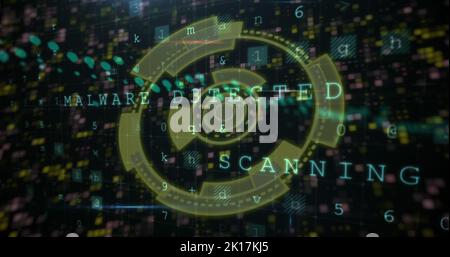 Image of scope scanning and data processing over moving columns Stock Photo