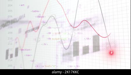 Image of data processing over white background Stock Photo