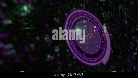 Image of scope scanning with data processing over moving columns Stock Photo