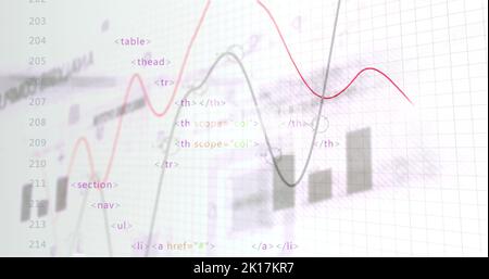 Image of data processing over white background Stock Photo