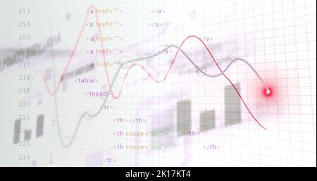 Image of data processing over white background Stock Photo