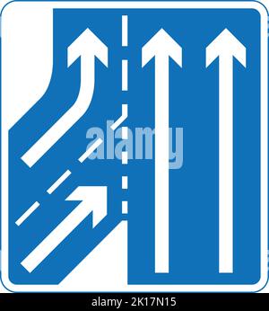 Vector graphic of a uk traffic joining motorway road sign. It consists ...