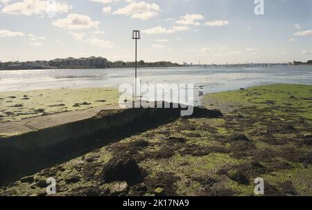 Sewage outfalls and beach pollution Stock Photo