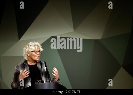 Berlin, Germany. 16th Sep, 2022. Christine Lambrecht (SPD), Minister of Defense speaks at the 2022 Bundeswehr Conference in Berlin. Credit: Carsten Koall/dpa/Alamy Live News Stock Photo