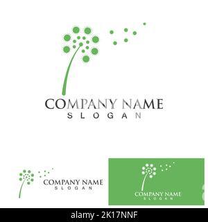 Dandelion flower logo vector template Stock Vector