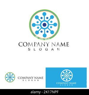 Dandelion flower logo vector template Stock Vector