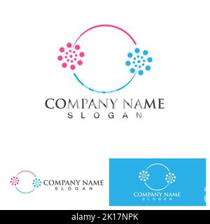 Dandelion flower logo vector template Stock Vector