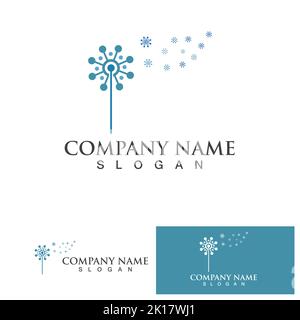 Dandelion flower logo vector template Stock Vector