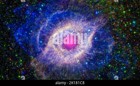 Helix Nebula in space. High quality space background. Elements of this image furnished by NASA. Stock Photo