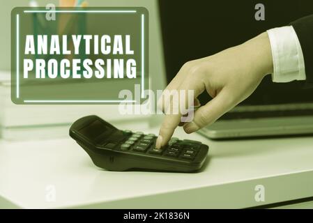 Conceptual display Analytical Processing. Conceptual photo easily View Write Reports Data Mining and Discovery Stock Photo