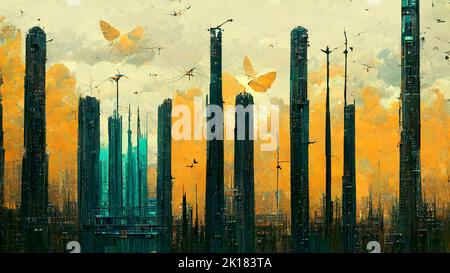 New York City skyline, hand drawn style pencil sketch Stock Photo - Alamy