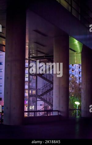 Block of flats at night, Zagreb, Croatia Stock Photo