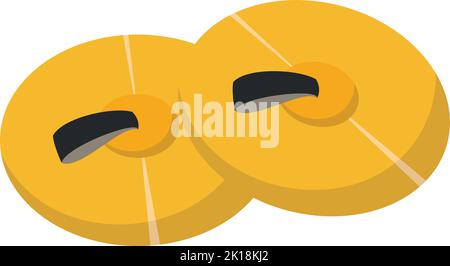 Vector illustration of cymbals in cartoon style isolated on white background Stock Vector