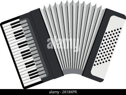 Vector illustration of an accordion in cartoon style isolated on white background Stock Vector