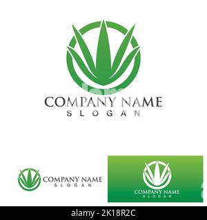 Aloe vera logo vector ilustration Stock Vector