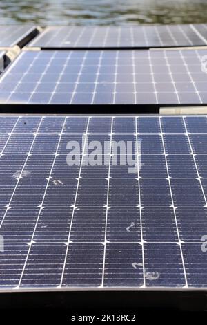 Cracow. Krakow. Poland. Solar panels on deck of the ship. Power source. Stock Photo