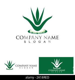 Aloe vera logo vector ilustration Stock Vector