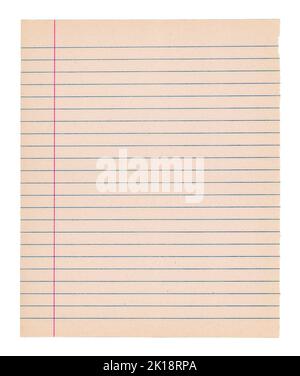 Sheet from a school notebook in a ruler. Notebook texture Stock Photo