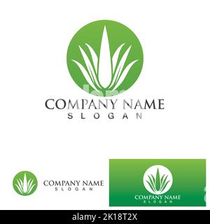 Aloe vera logo vector ilustration Stock Vector