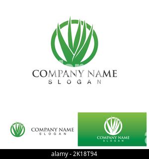 Aloe vera logo vector ilustration Stock Vector