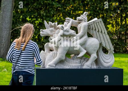 London, UK. 16th Sep, 2022. Jordy Kerwick, Vertical Plane Me, 2022, Vigo - Sculpture, one of the largest outdoor exhibitions in London, including work by international artists in Regent's Park. Credit: Guy Bell/Alamy Live News Stock Photo