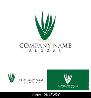 Aloe vera logo vector ilustration Stock Vector