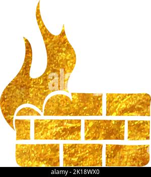 Hand drawn Firewall icon in sticker style vector illustration Stock ...