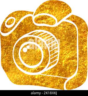 Instant camera icon in gold glitter texture. Sparkle luxury style ...