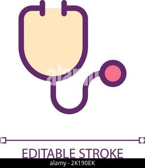 Stethoscope pixel perfect RGB color ui icon Stock Vector