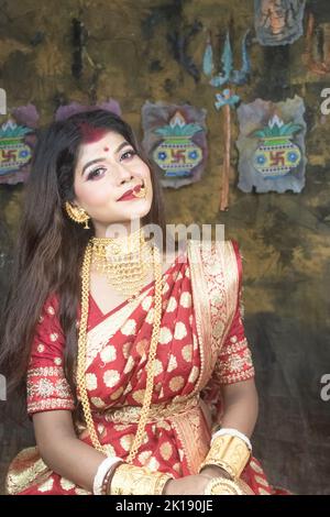 Agomoni shoot Concept stock photo. Image of durga, beautiful - 254688842