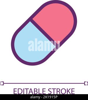 Capsule pixel perfect RGB color ui icon Stock Vector