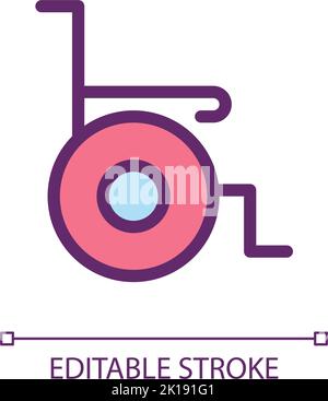 Wheelchair pixel perfect RGB color ui icon Stock Vector