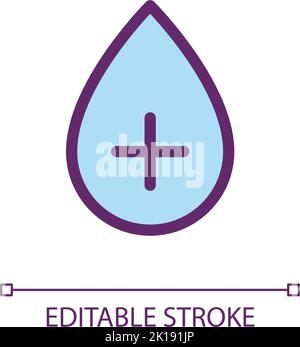 Positive blood type pixel perfect RGB color ui icon Stock Vector