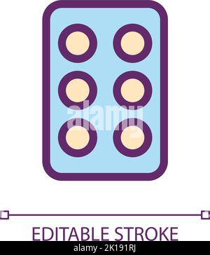 Pills in blister pack pixel perfect RGB color ui icon Stock Vector