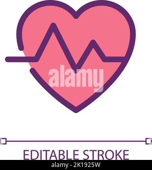 Cardiogram pixel perfect RGB color ui icon Stock Vector