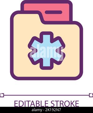 Medical history pixel perfect RGB color ui icon Stock Vector