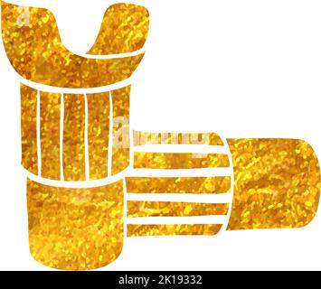 Camera lens icon in gold glitter texture. Sparkle luxury style vector ...
