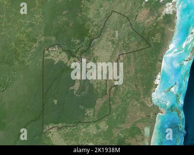 Orange Walk, district of Belize. Low resolution satellite map ...