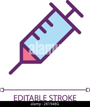 Syringe pixel perfect RGB color ui icon Stock Vector