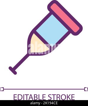 Crutch pixel perfect RGB color ui icon Stock Vector