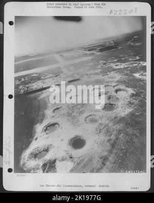 Aerial View Of The Bomb Damaged Fw 190 Plant At Oschersleben, Germany. 10 May 1945. Stock Photo