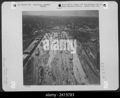 Bomb Damage To Marshalling Yards, Osnabruck, Germany. Stock Photo