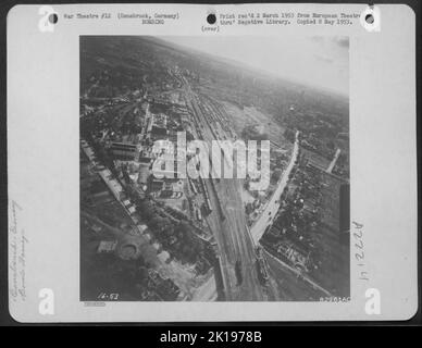 Bomb Damage To Marshalling Yards, Osnabruck, Germany. Stock Photo