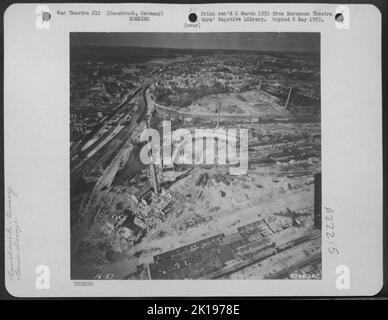 Bomb Damage To Marshalling Yards, Osnabruck, Germany. Stock Photo